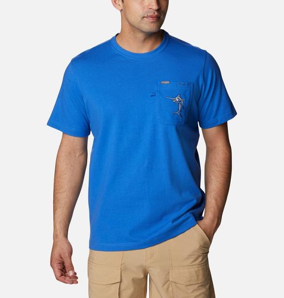 Columbia PFG T-Shirt Men Blue USA (US1605932)